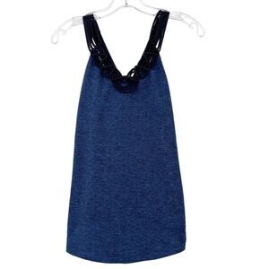 B Fit by Beach Bunny Blue Black Tank Top Sz M